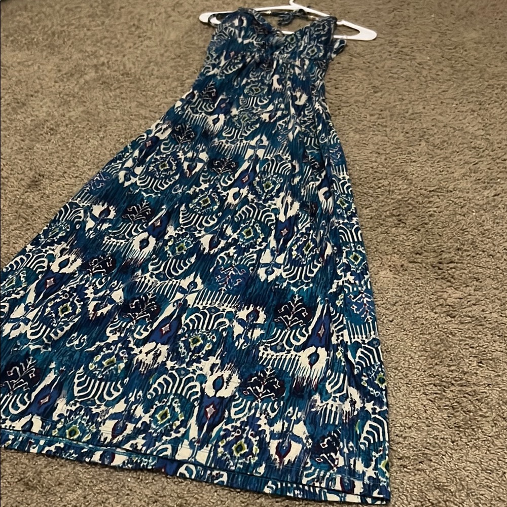 Blue Patterned Women's Dress